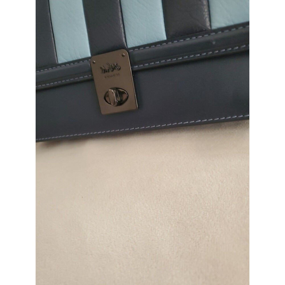 Coach Hutton Leather Convertible Crossbody Bag Midnight Multi Quilting Chain - Picture 9 of 16